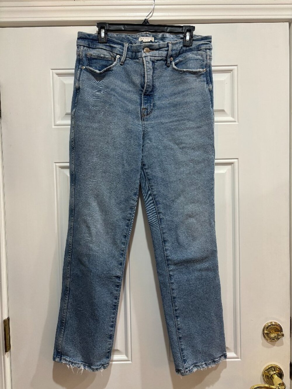 Good American Light Blue Denim Straight Leg Jeans